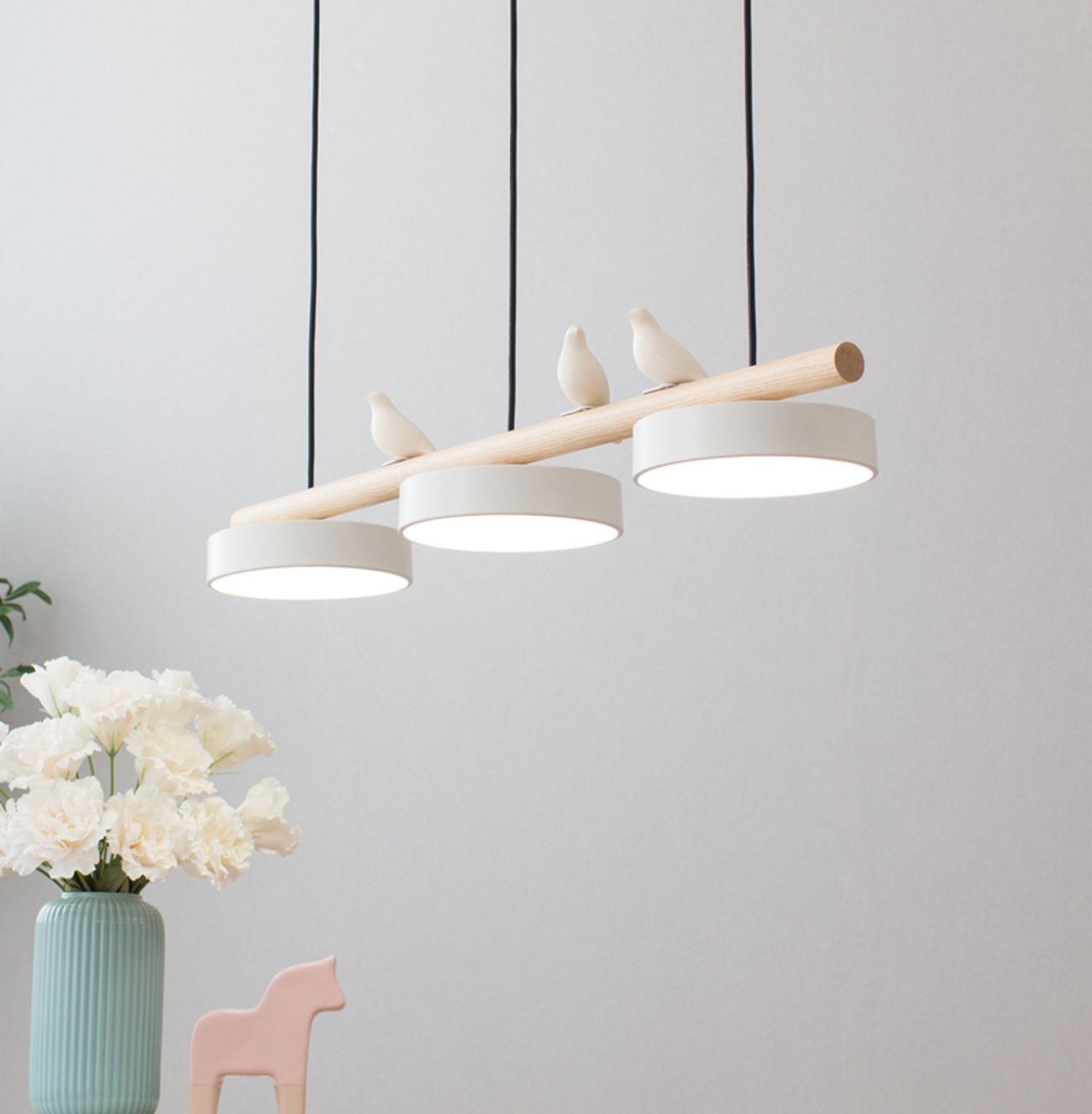 Scandinavian Bird Resin Linear Pendant Lamp