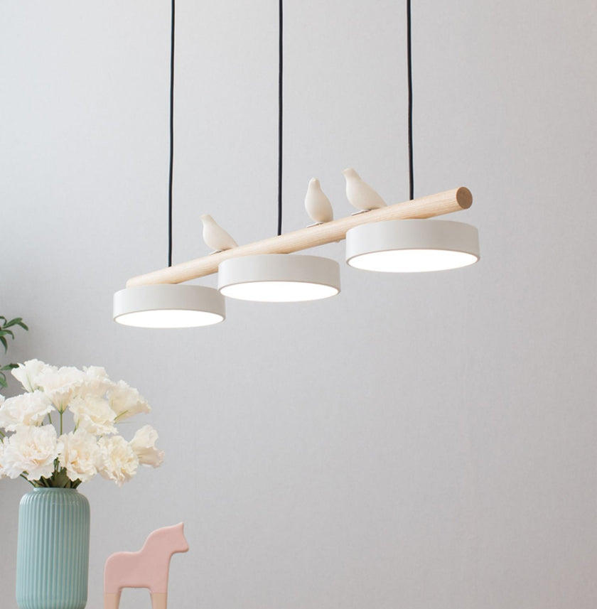 Scandinavian Bird Resin Linear Pendant Lamp