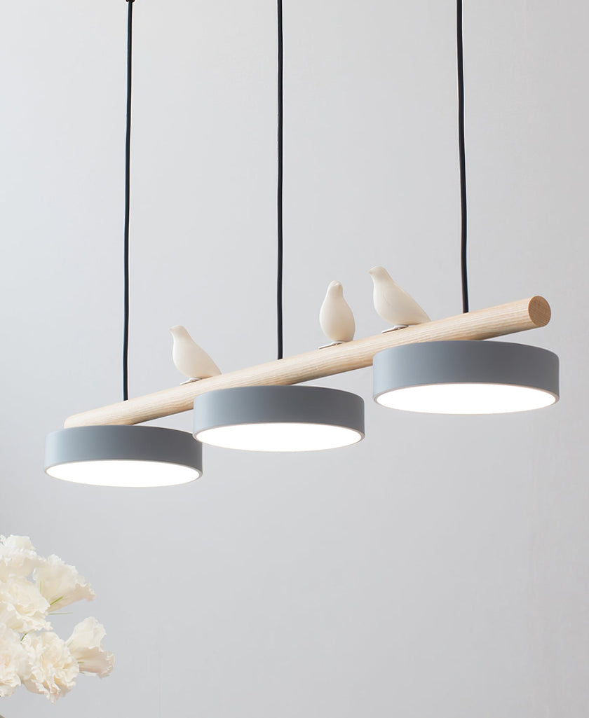 Scandinavian Bird Resin Linear Pendant Lamp