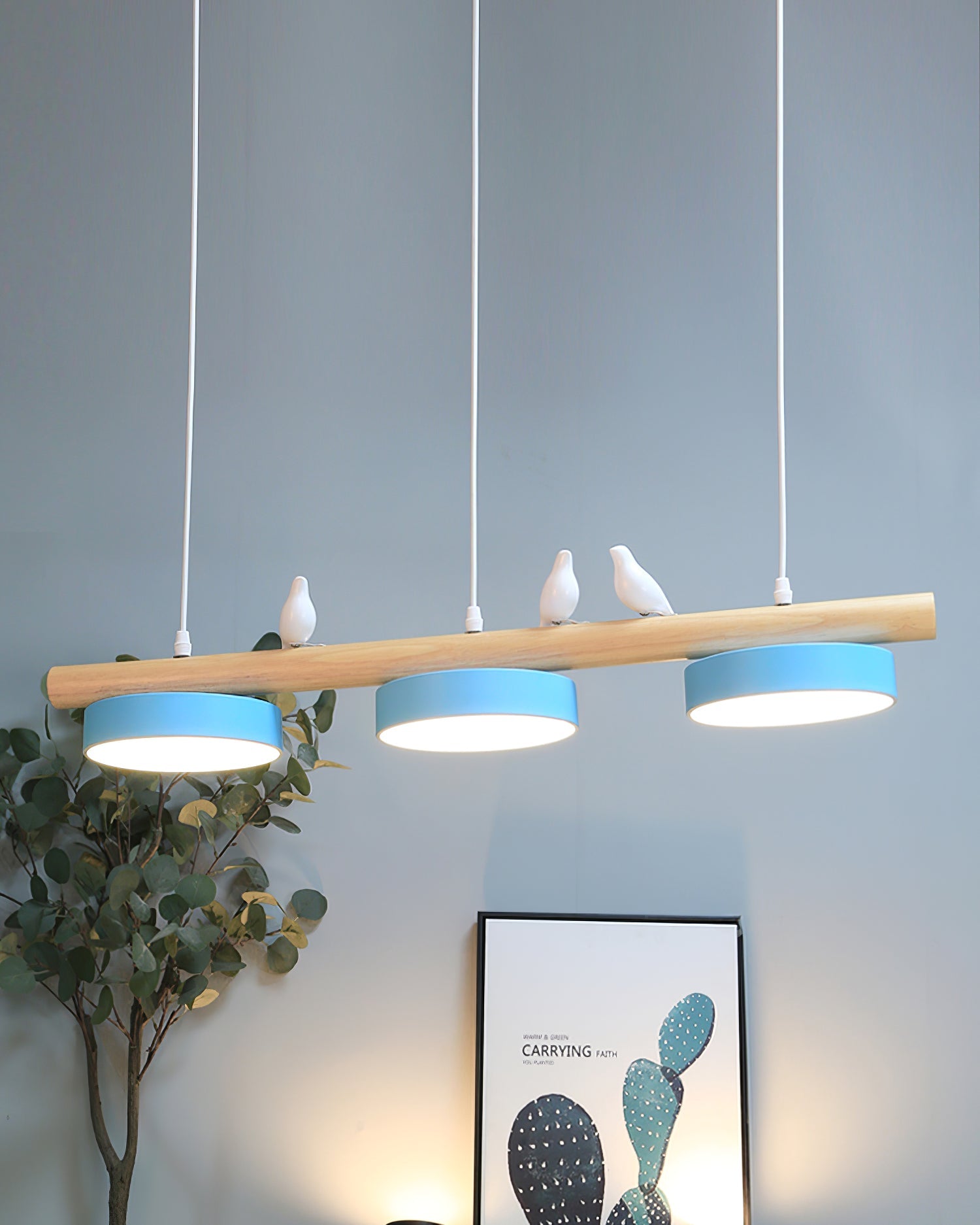 Scandinavian Bird Resin Linear Pendant Lamp