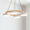 Modern Bird Resin Wood Ring Chandelier