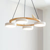 Modern Bird Resin Wood Ring Chandelier