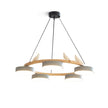 Modern Bird Resin Wood Ring Chandelier