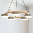 Modern Bird Resin Wood Ring Chandelier