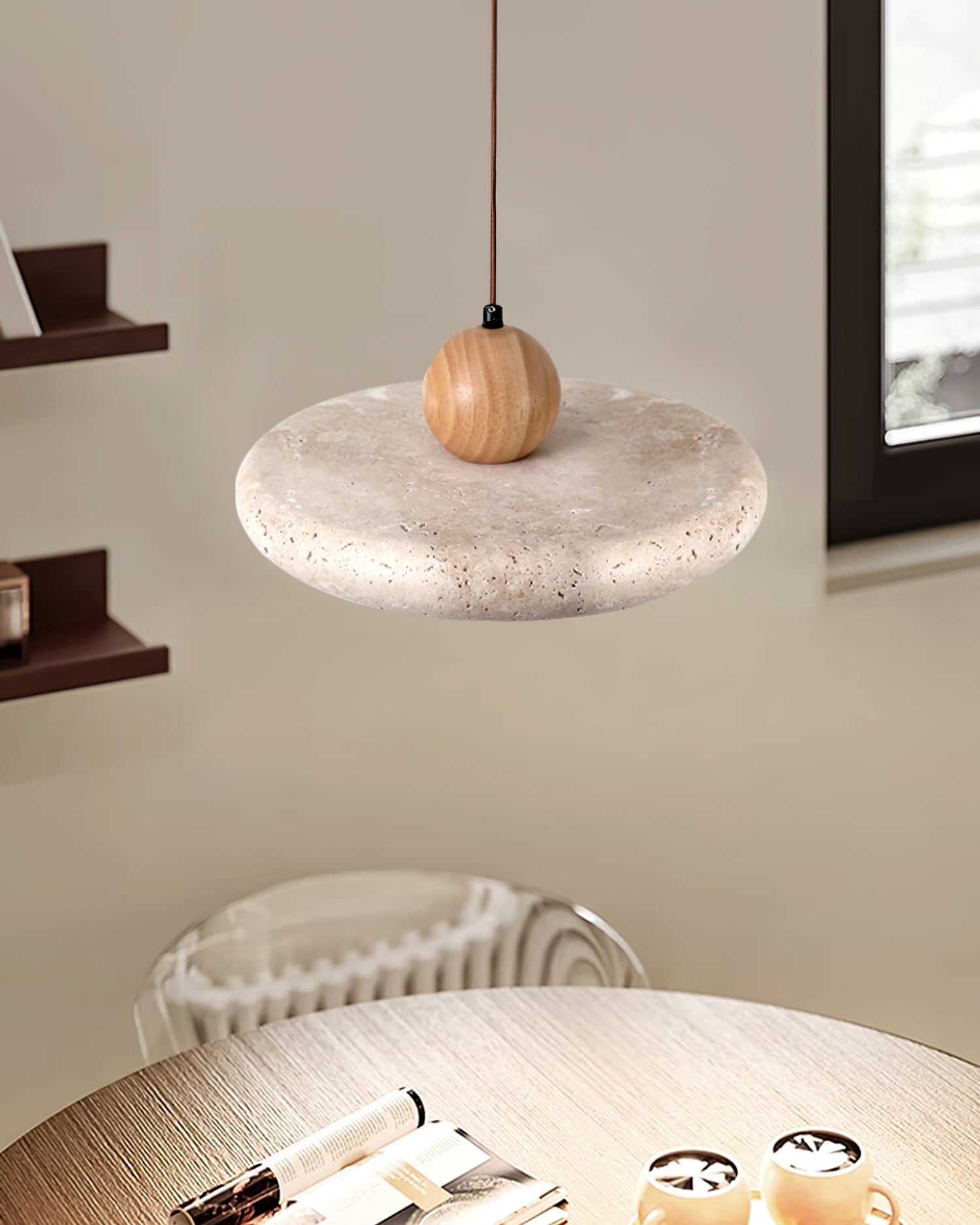 Travertine Art Deco Pendant Lamp