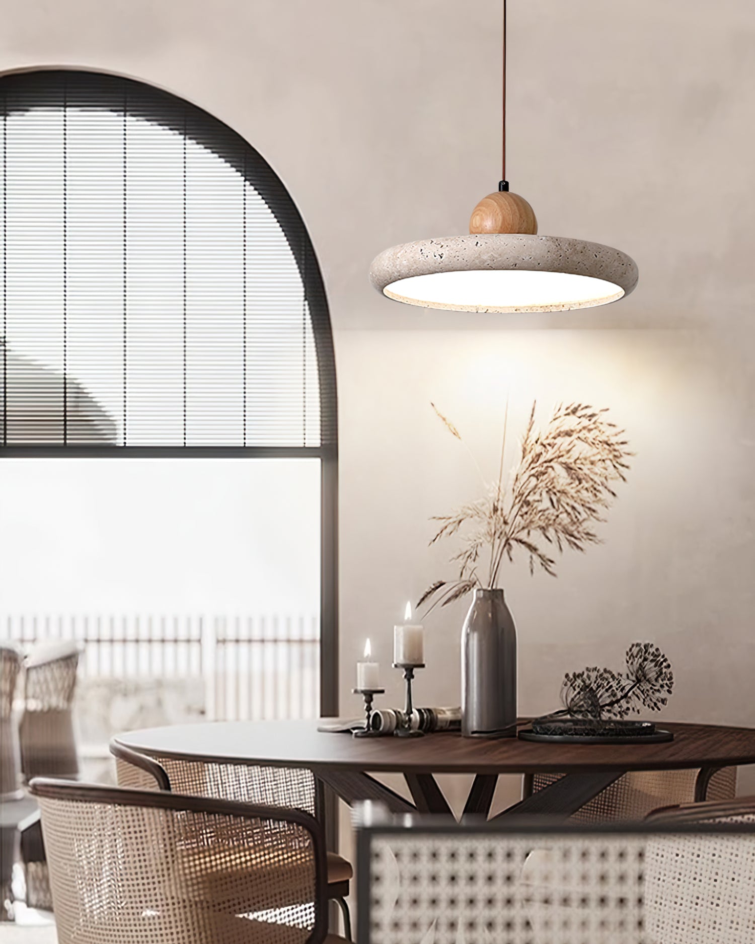 Travertine Art Deco Pendant Lamp