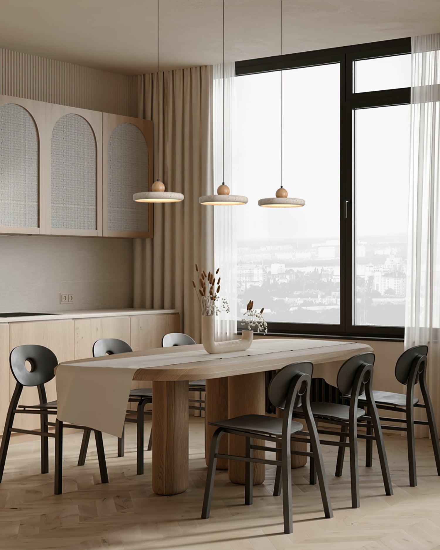Travertine Art Deco Pendant Lamp
