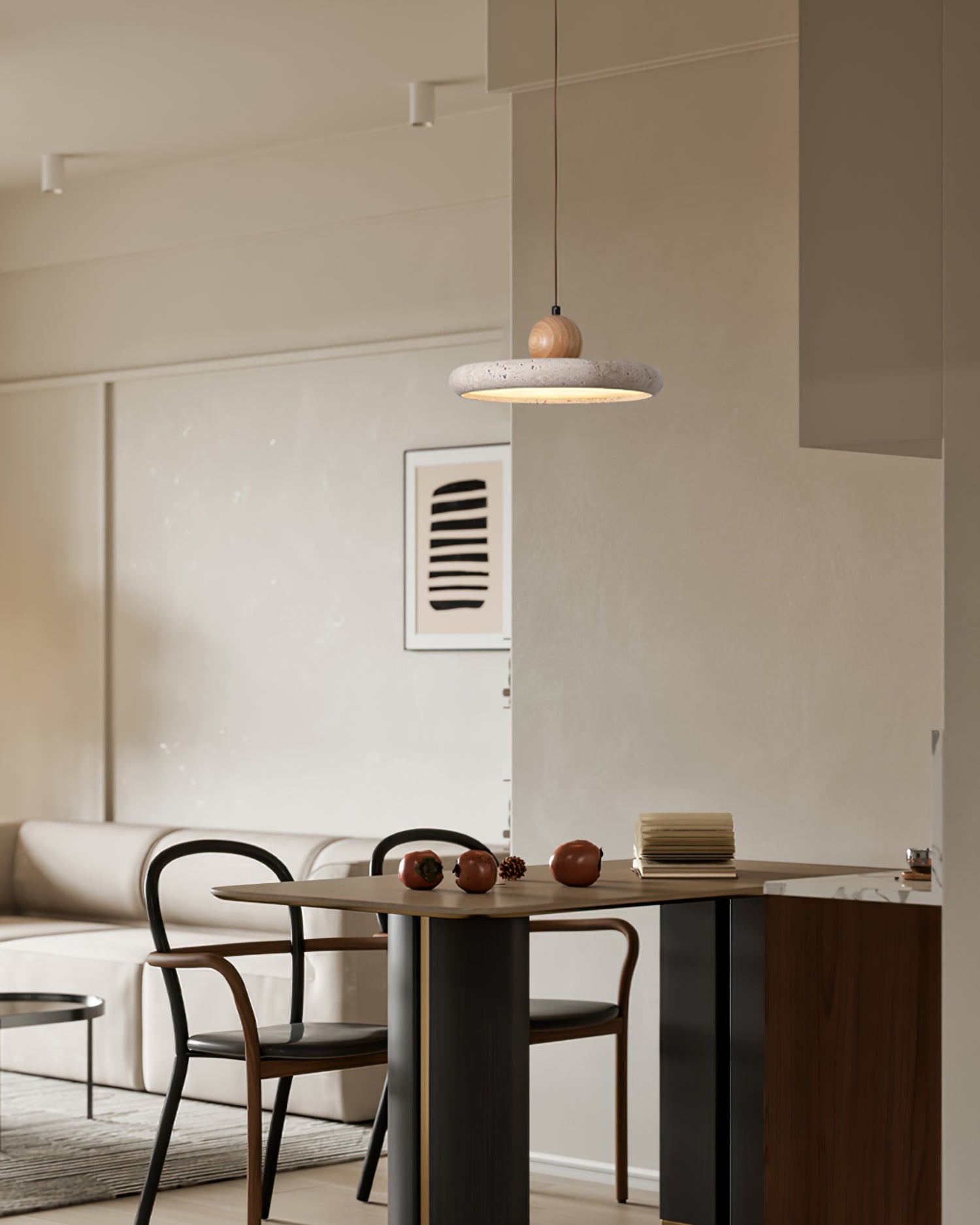 Travertine Art Deco Pendant Lamp