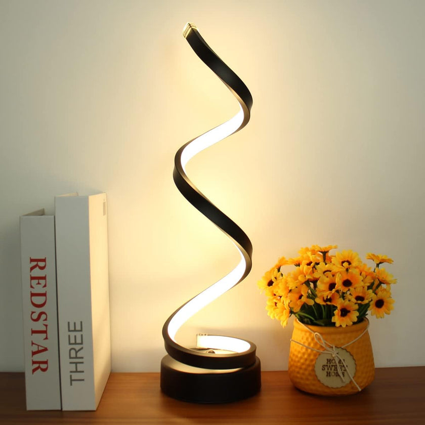 Rechargeable Iron Modern Spiral Table Lamp