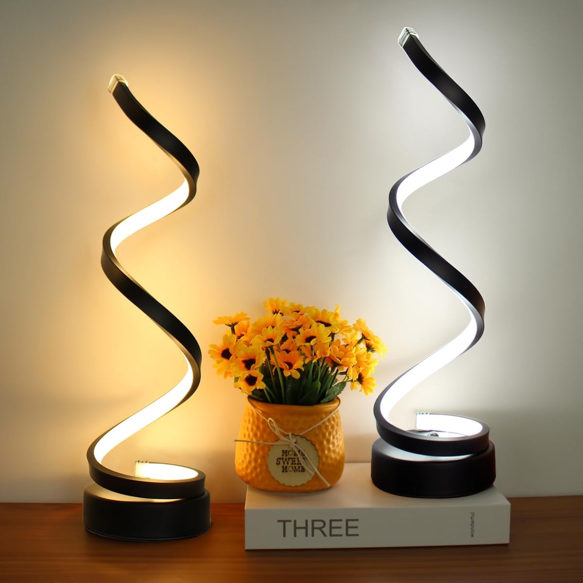 Rechargeable Iron Modern Spiral Table Lamp