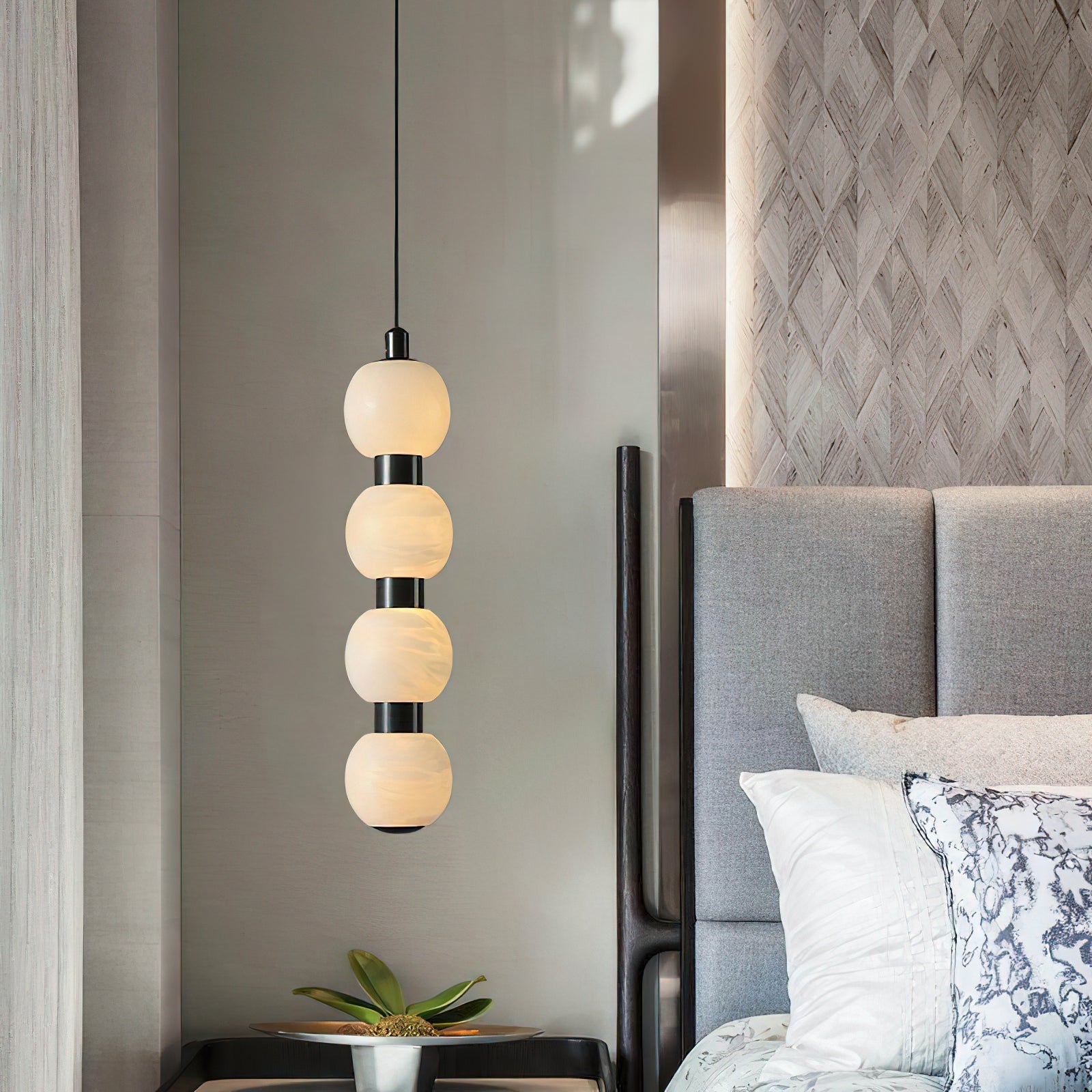 Calvrane Alabaster Beaded Cluster Chandelier