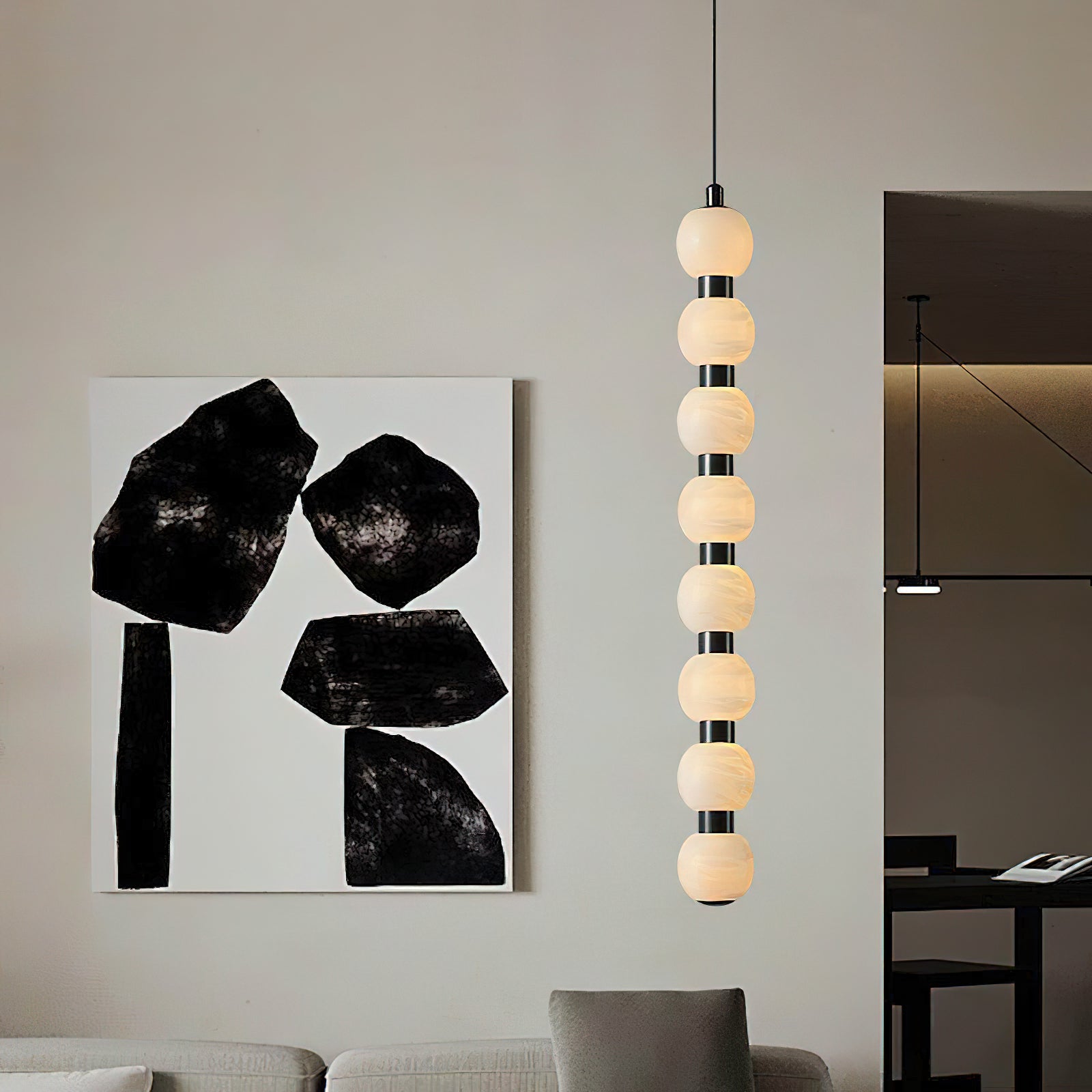 Calvrane Alabaster Beaded Cluster Chandelier