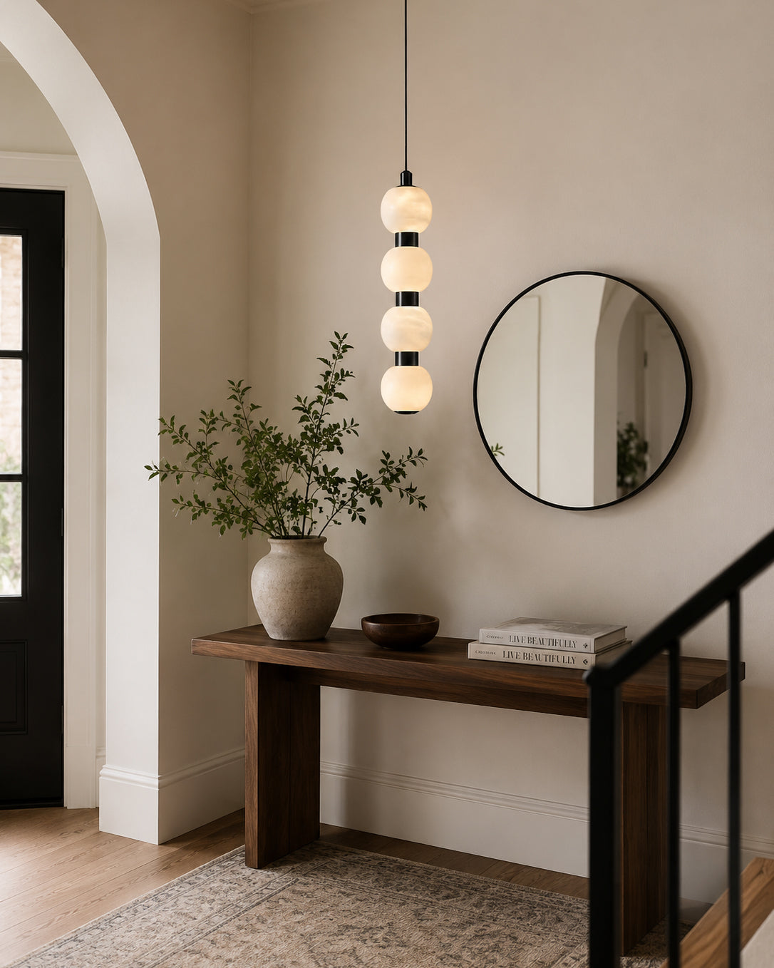 Calvrane Alabaster Beaded Cluster Chandelier