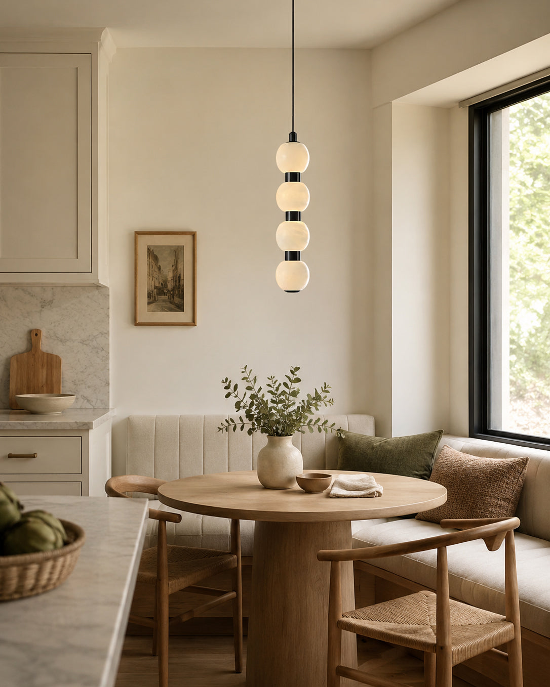 Calvrane Alabaster Beaded Cluster Chandelier