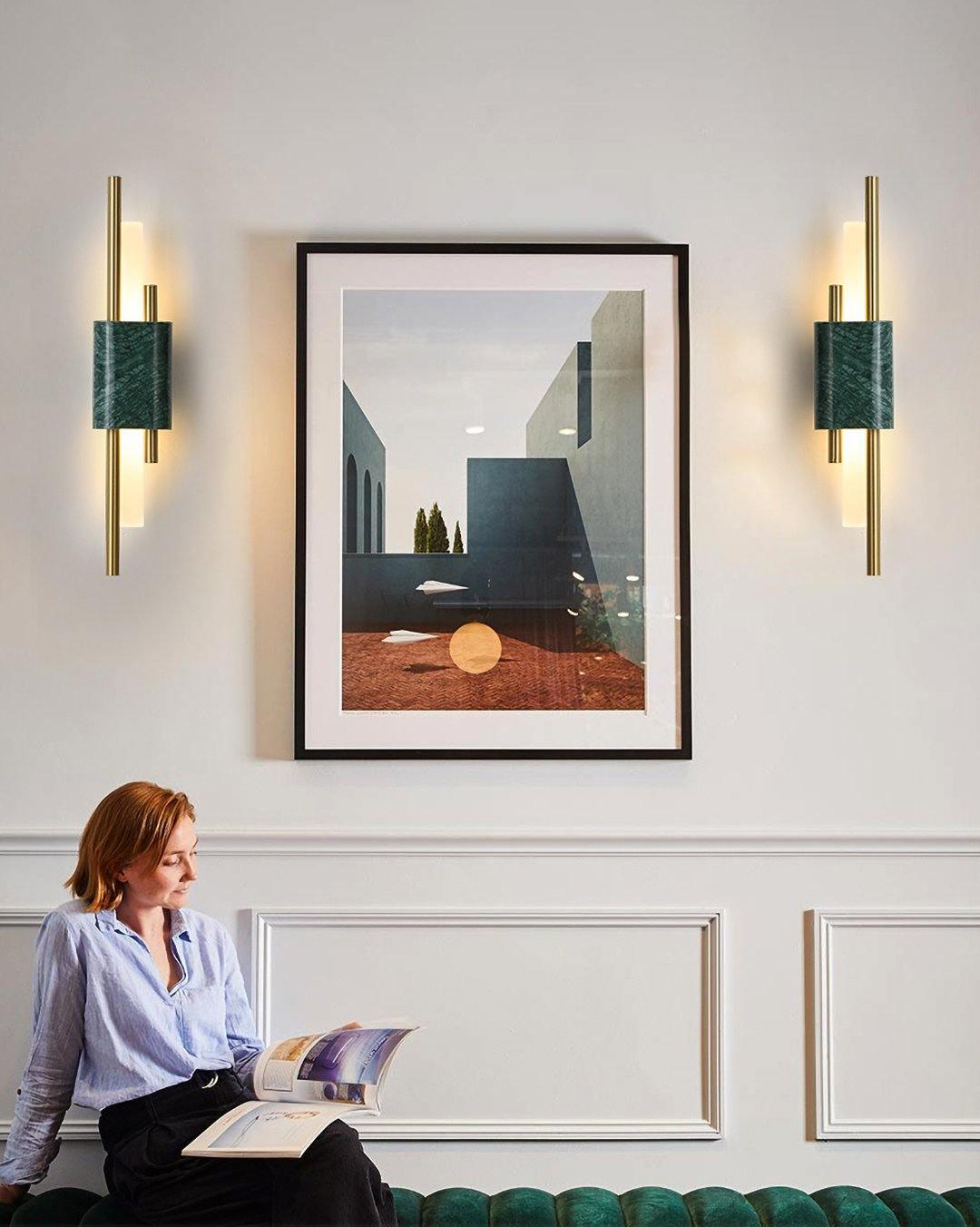 Marble Asymmetric Rod Wall Sconce
