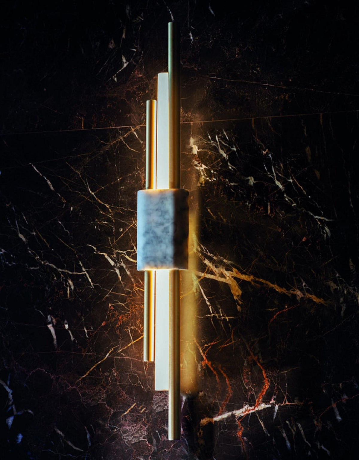 Marble Asymmetric Rod Wall Sconce