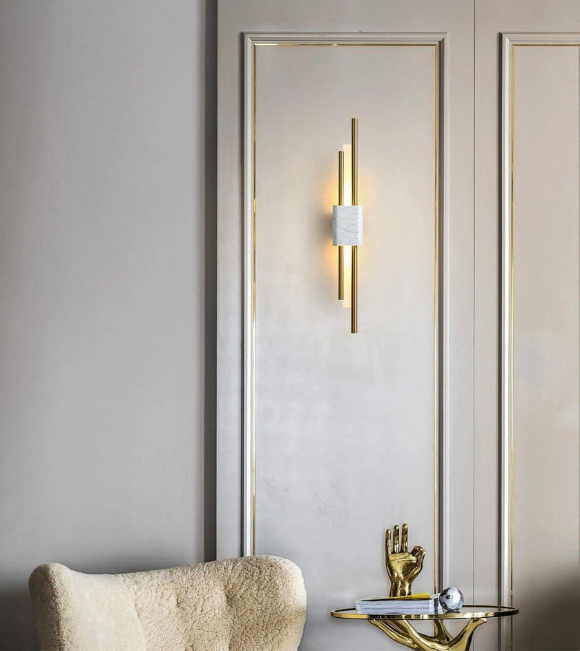 Marble Asymmetric Rod Wall Sconce