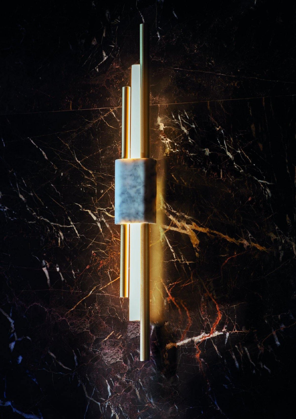 Marble Asymmetric Rod Wall Sconce
