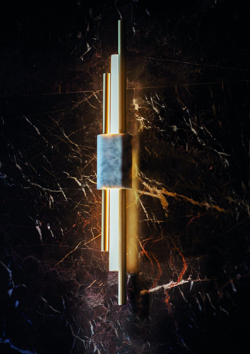 Marble Asymmetric Rod Wall Sconce