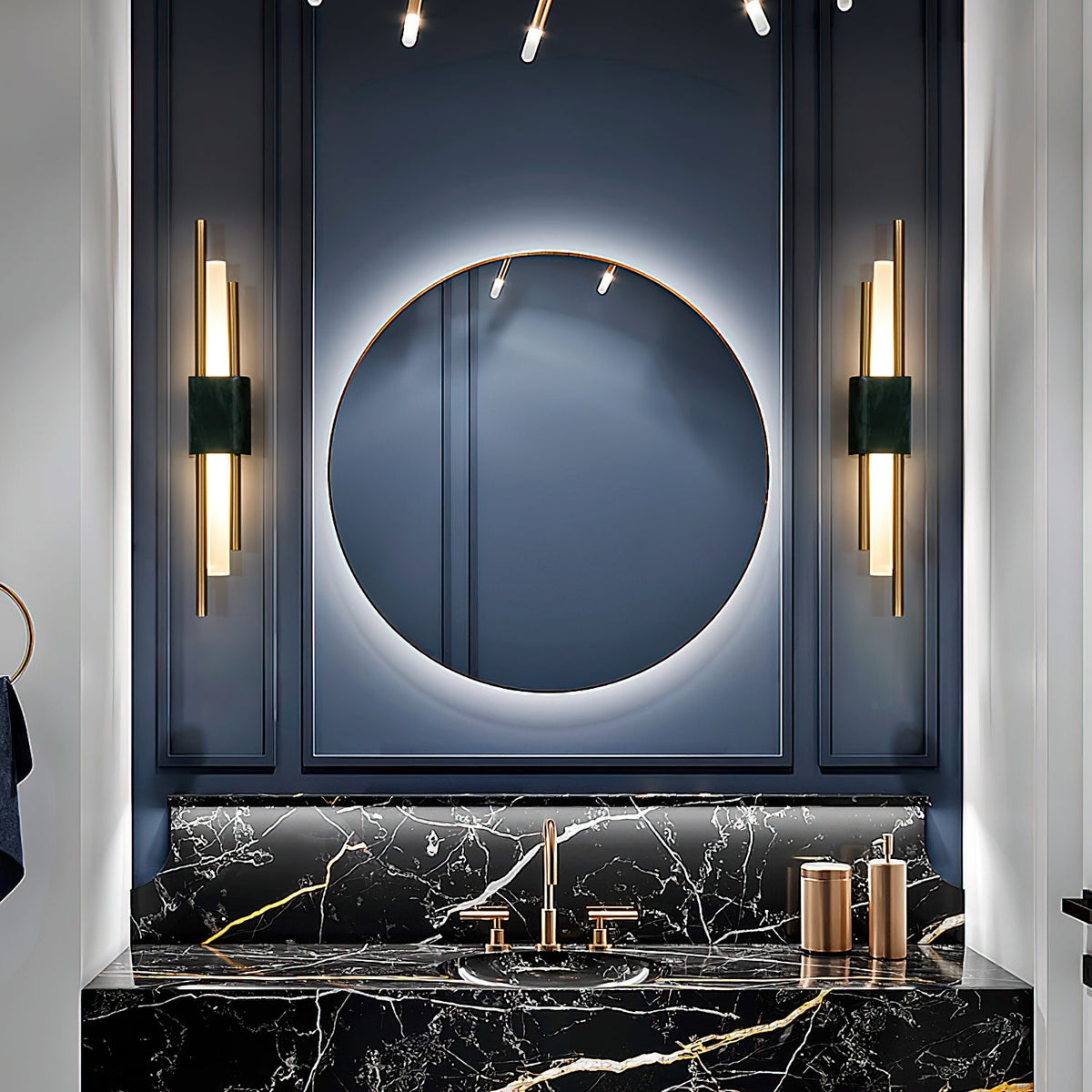 Marble Asymmetric Rod Wall Sconce
