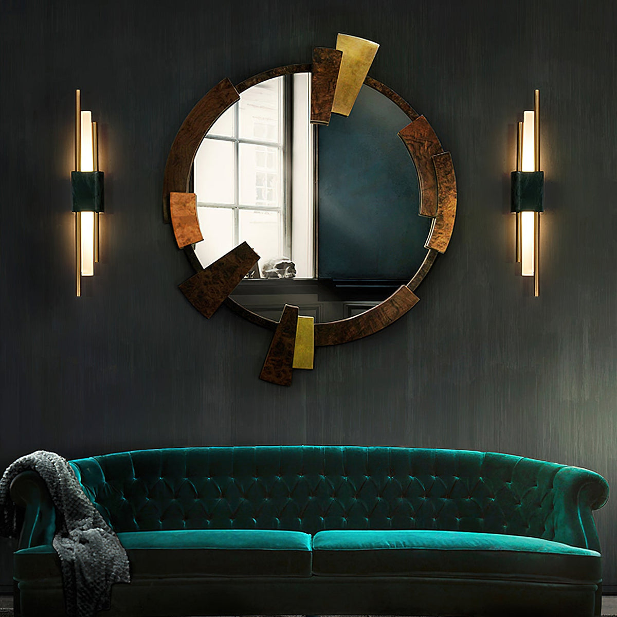 Marble Asymmetric Rod Wall Sconce