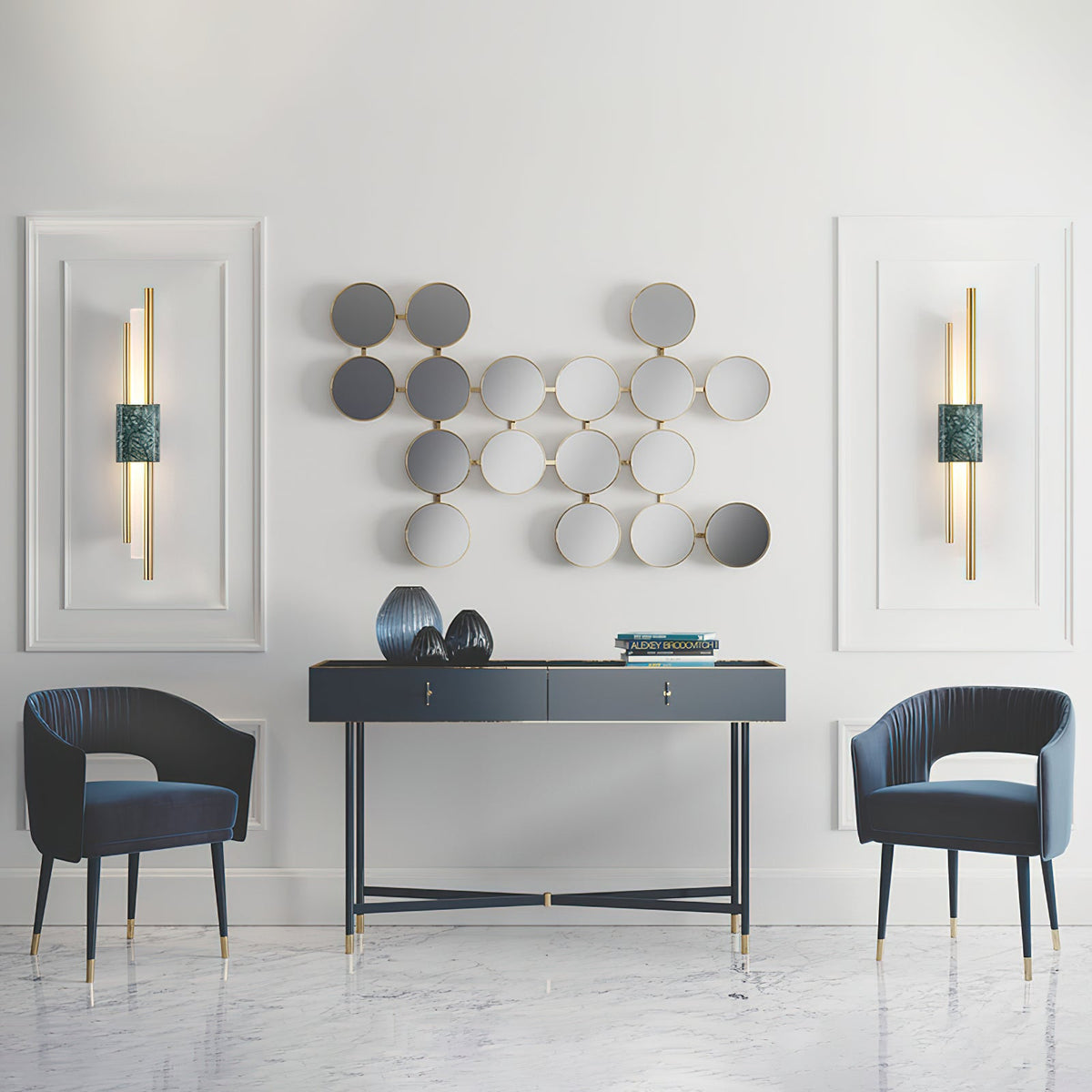Marble Asymmetric Rod Wall Sconce