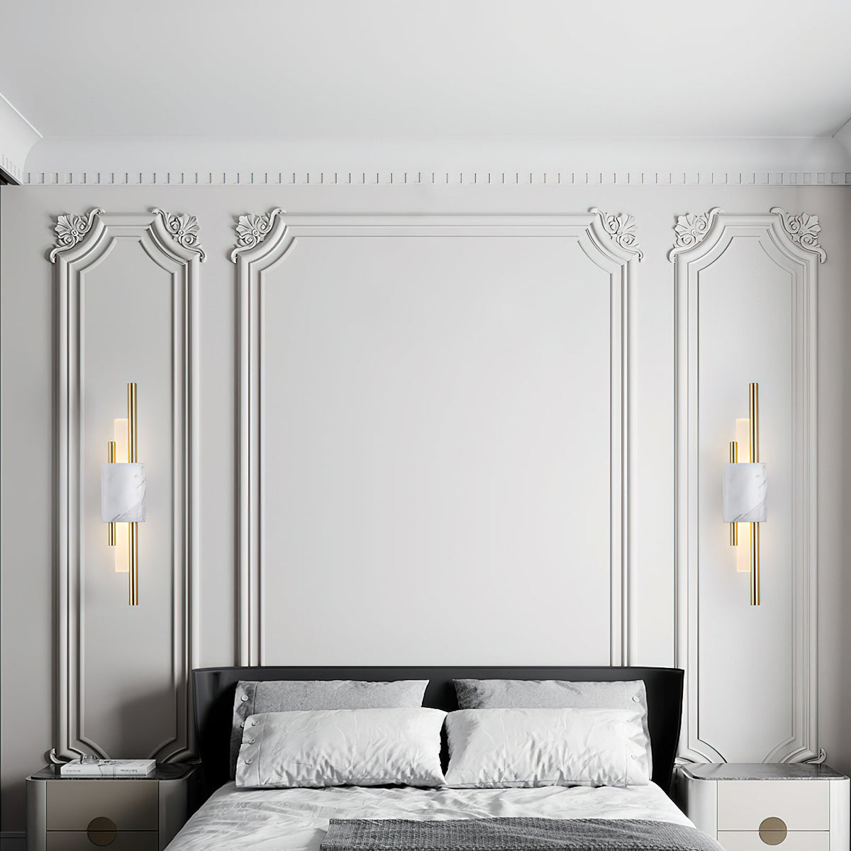 Marble Asymmetric Rod Wall Sconce