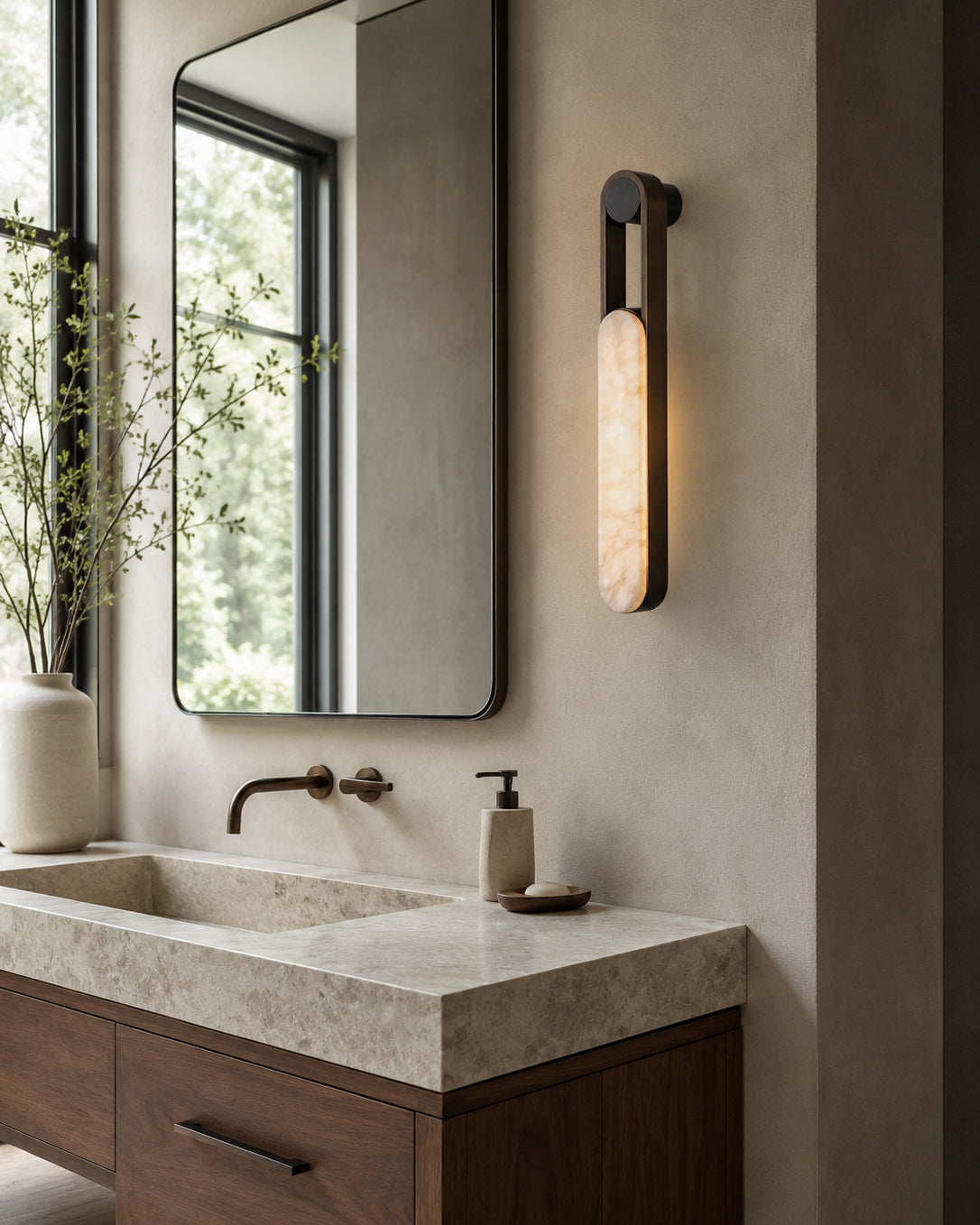Calvrane Alabaster Linear Wall Sconce
