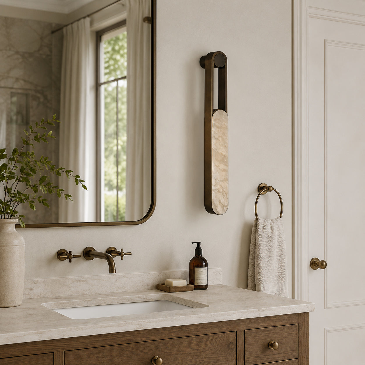 Calvrane Alabaster Linear Wall Sconce