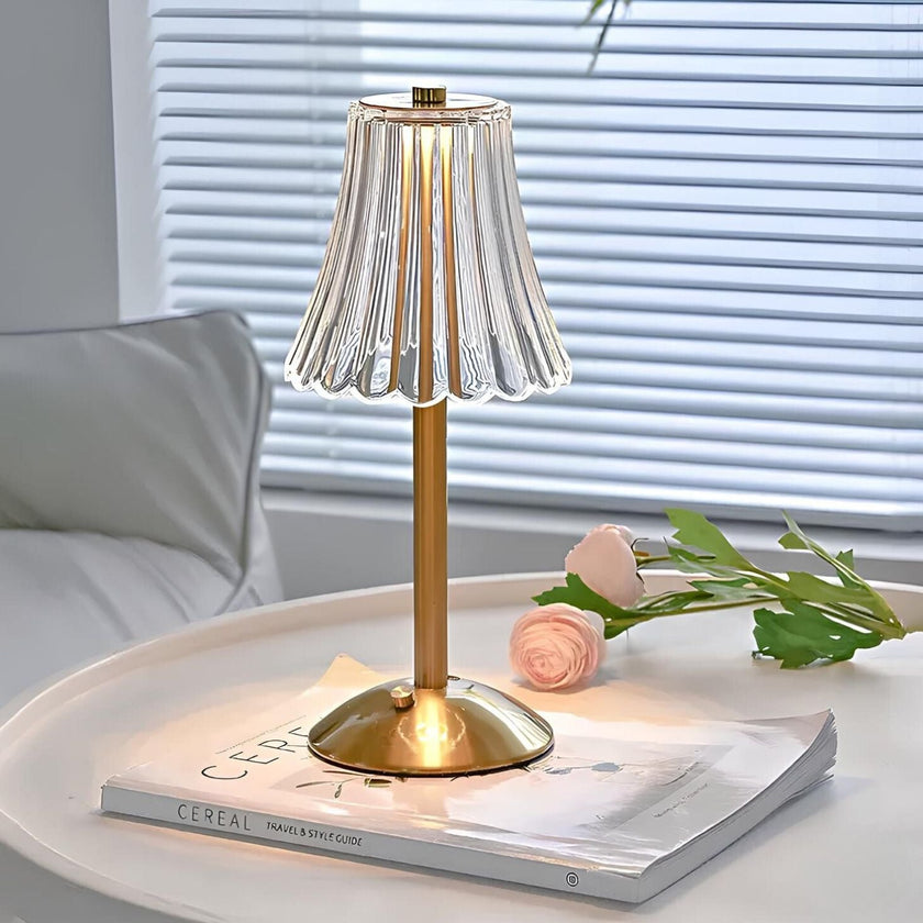 Vintage Golden Crystal Table Lamp