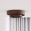 Dimmable Scandinavian Walnut LED Flush Mount Ceiling Lamp