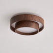 Dimmable Scandinavian Walnut LED Flush Mount Ceiling Lamp