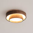 Dimmable Scandinavian Walnut LED Flush Mount Ceiling Lamp