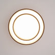 Dimmable Scandinavian Walnut LED Flush Mount Ceiling Lamp