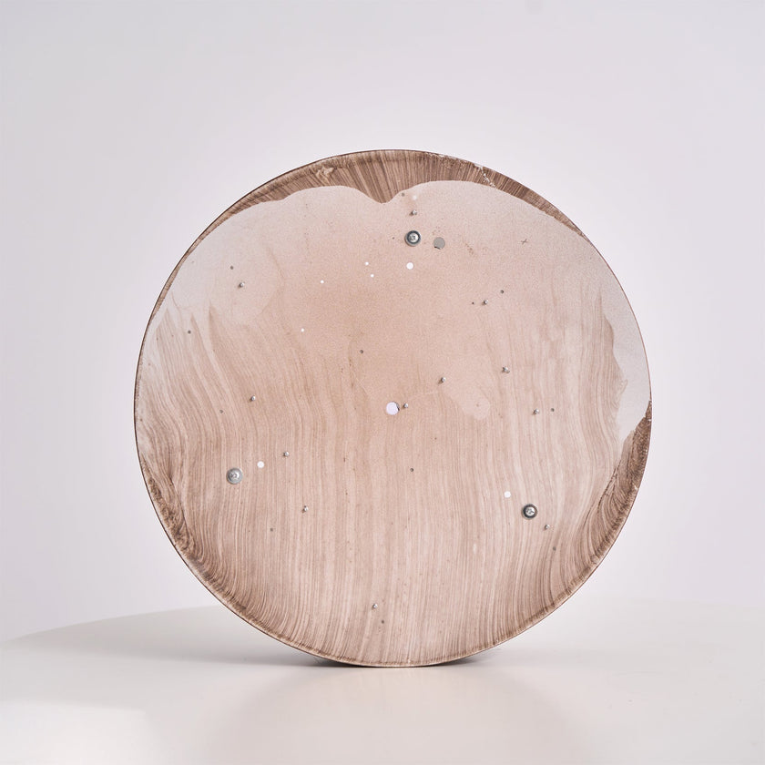 Dimmable Scandinavian Walnut LED Flush Mount Ceiling Lamp