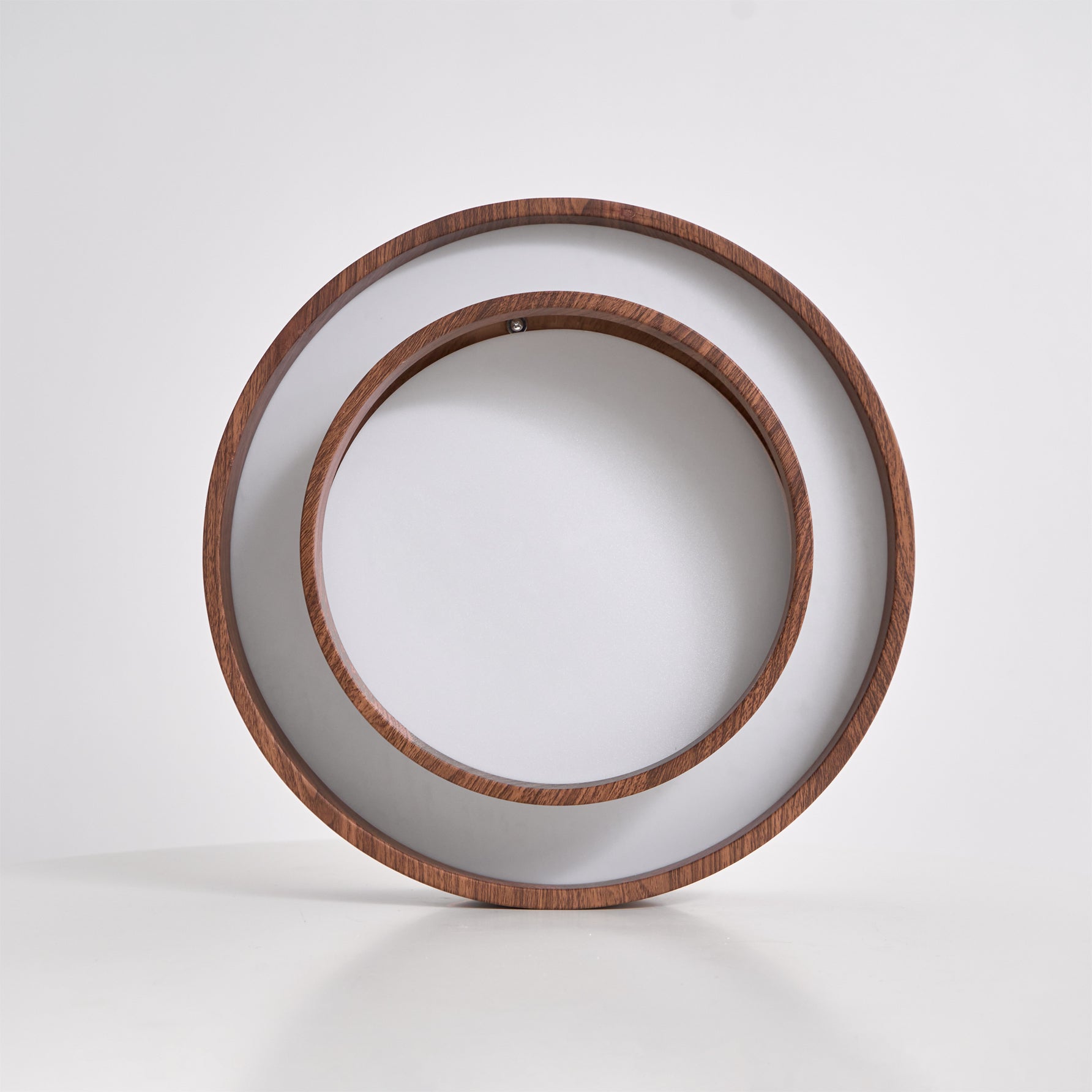 Dimmable Scandinavian Walnut LED Flush Mount Ceiling Lamp