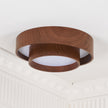 Dimmable Scandinavian Walnut LED Flush Mount Ceiling Lamp