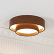 Dimmable Scandinavian Walnut LED Flush Mount Ceiling Lamp
