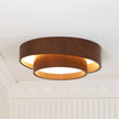 Dimmable Scandinavian Walnut LED Flush Mount Ceiling Lamp