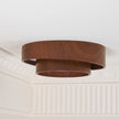 Dimmable Scandinavian Walnut LED Flush Mount Ceiling Lamp