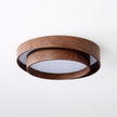 Dimmable Scandinavian Walnut LED Flush Mount Ceiling Lamp