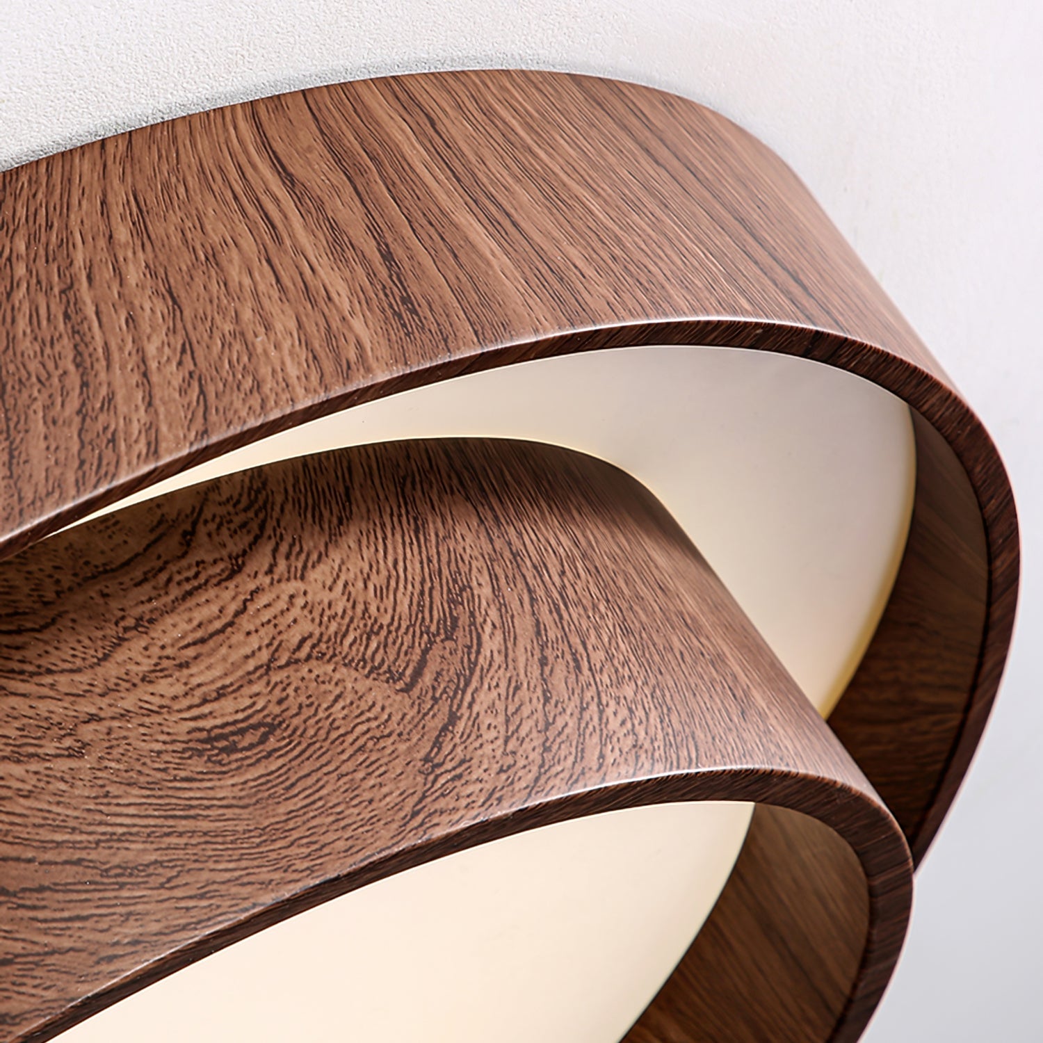 Dimmable Scandinavian Walnut LED Flush Mount Ceiling Lamp