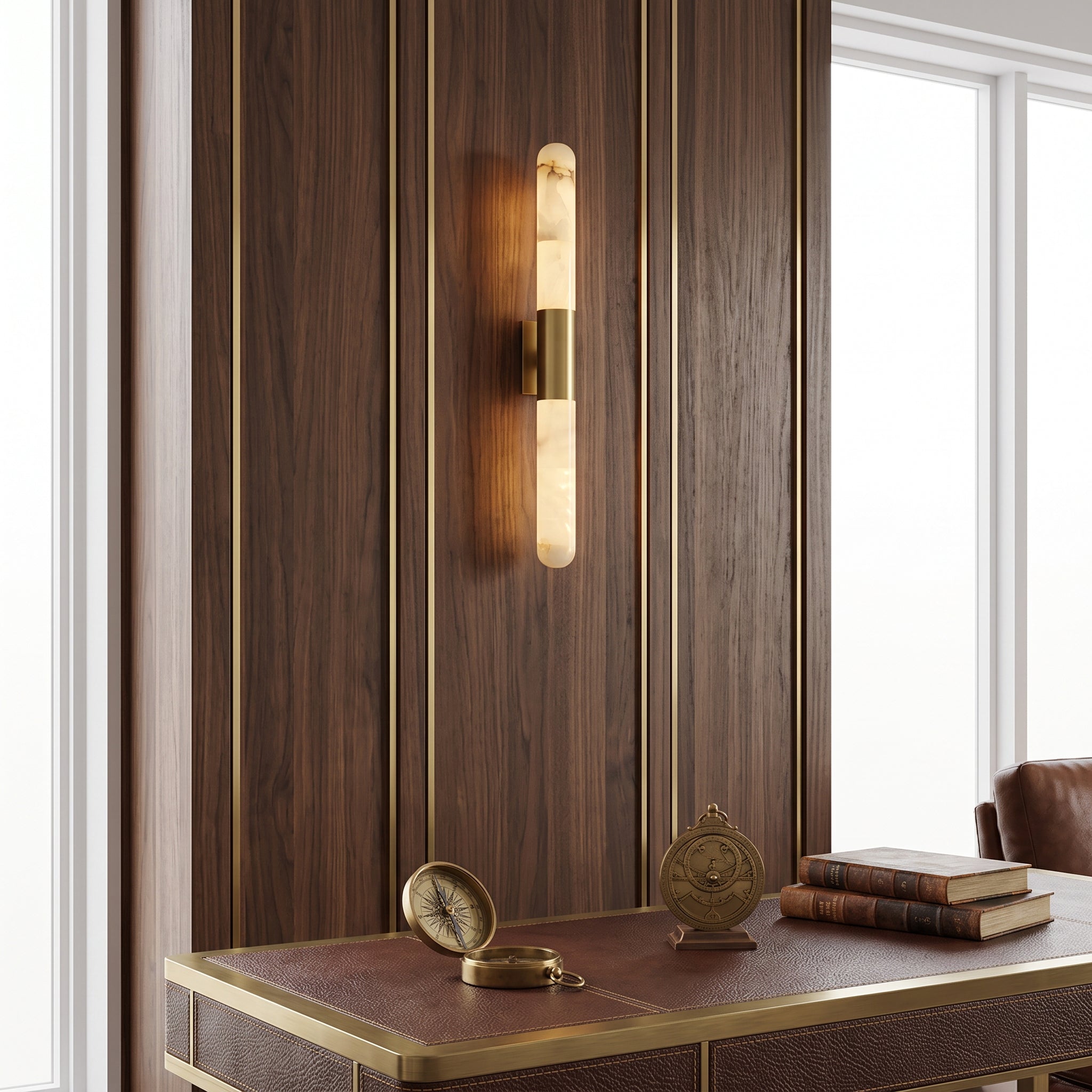 Calvrane Alabaster Bar Wall Sconce