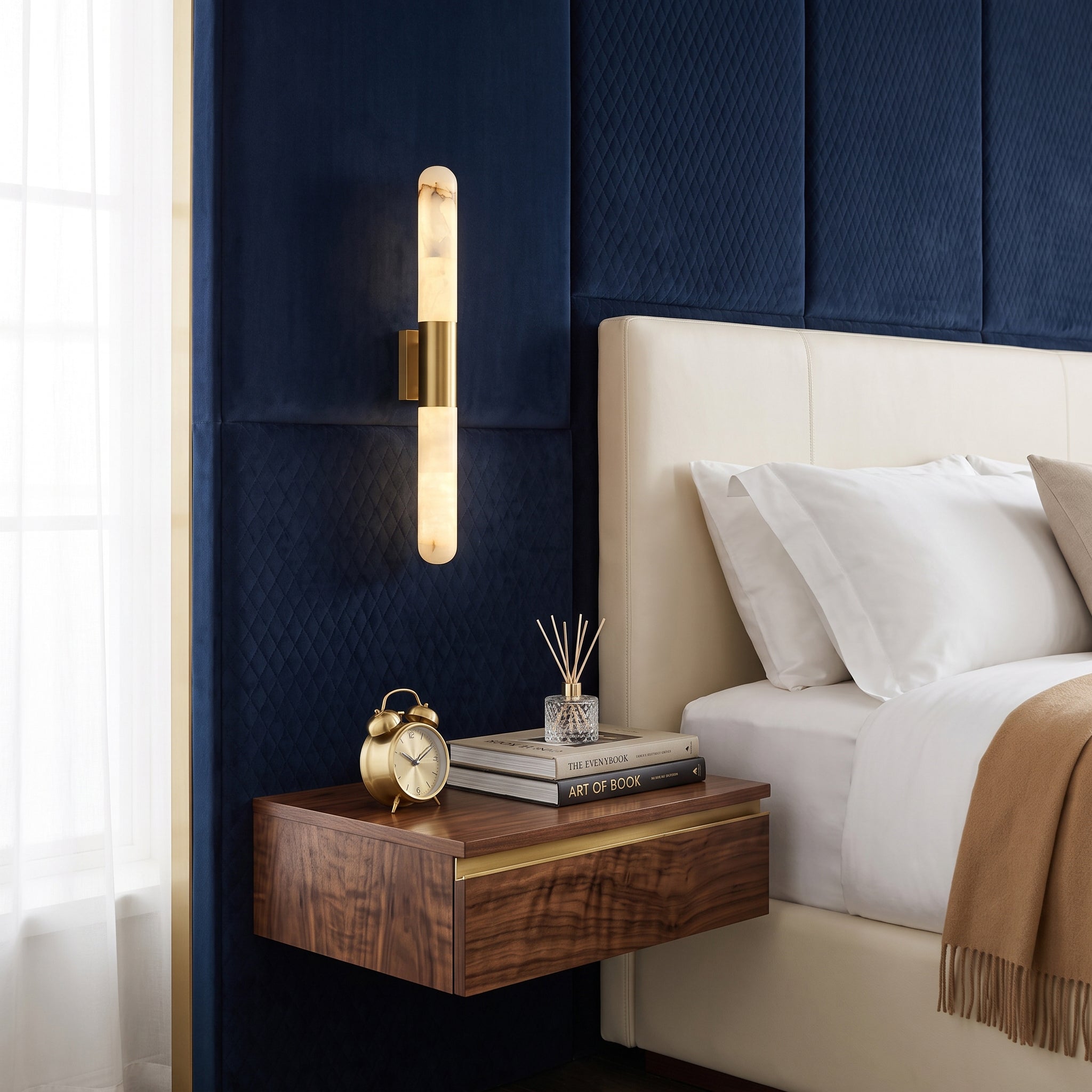 Calvrane Alabaster Bar Wall Sconce