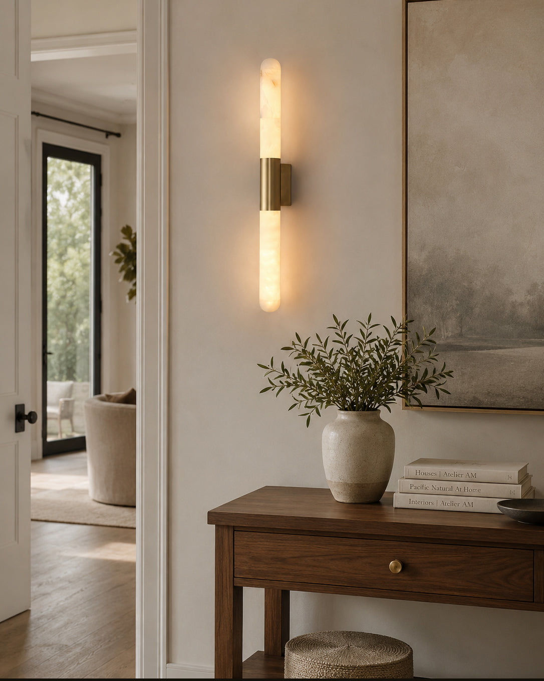 Calvrane Alabaster Bar Wall Sconce