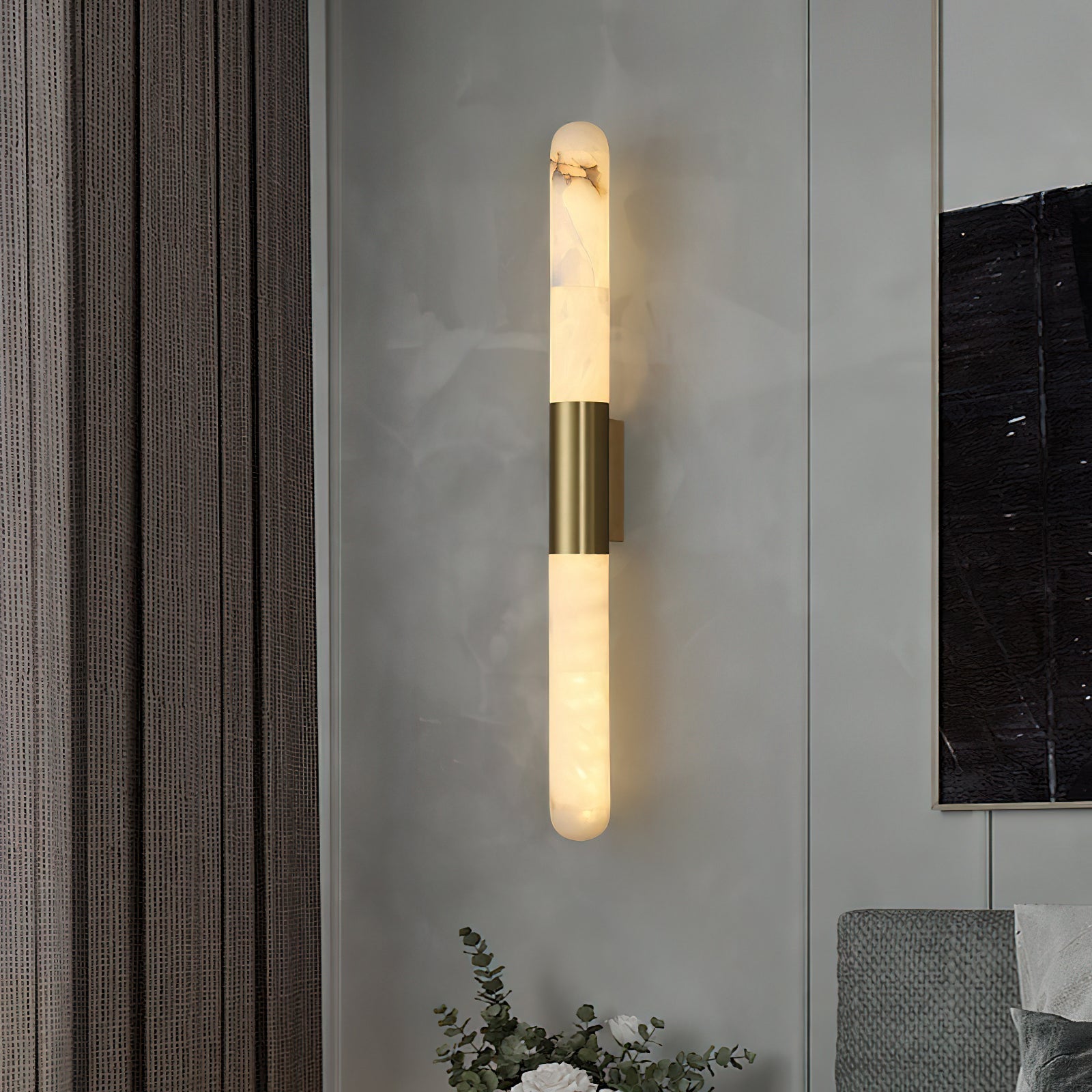 Calvrane Alabaster Bar Wall Sconce