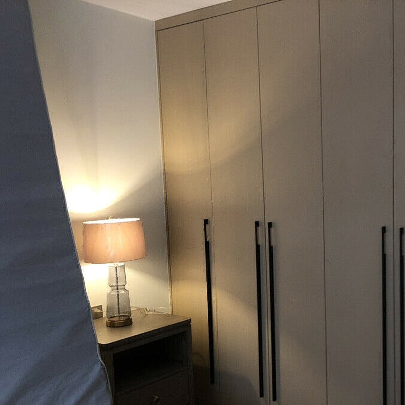 Tinted Glass & Metal Accent Table Lamp