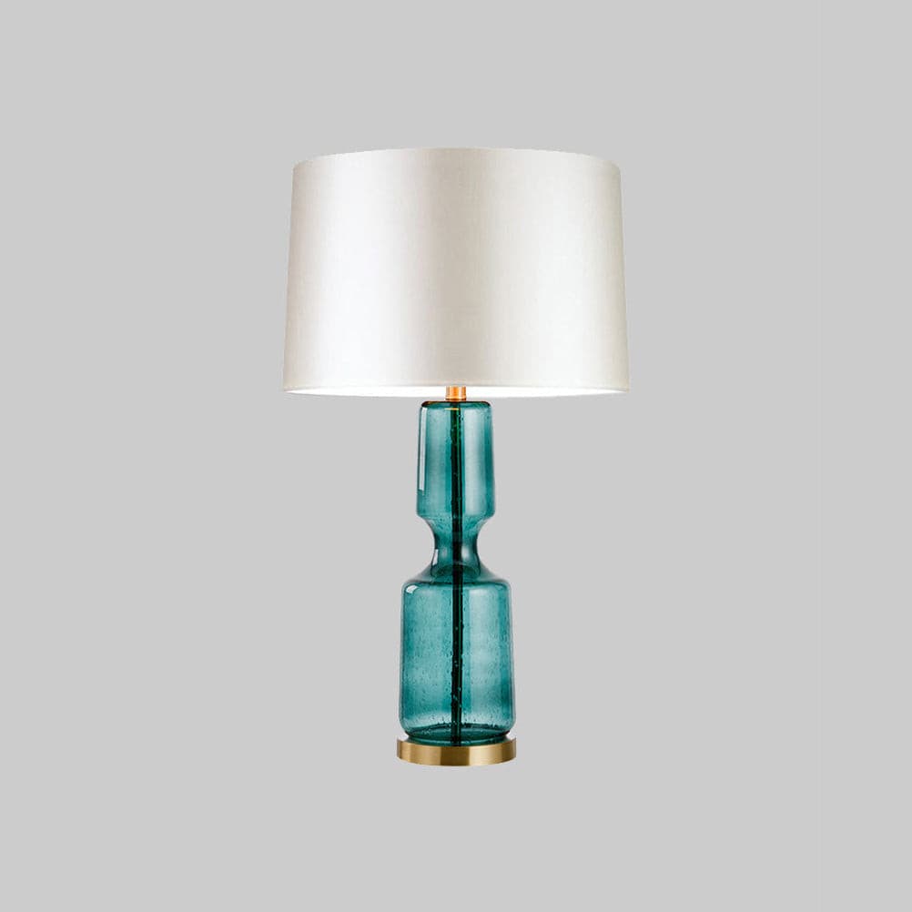 Tinted Glass & Metal Accent Table Lamp