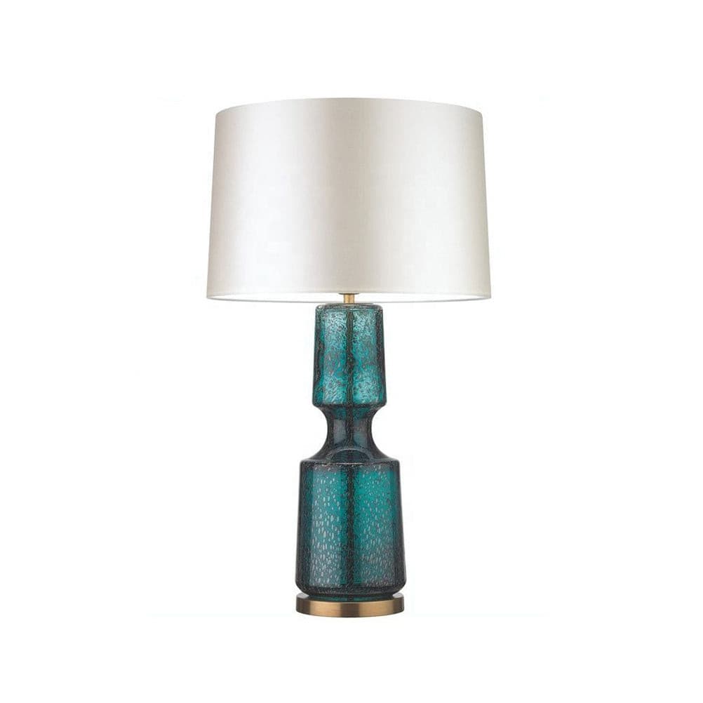 Tinted Glass & Metal Accent Table Lamp