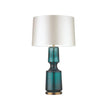 Tinted Glass & Metal Accent Table Lamp